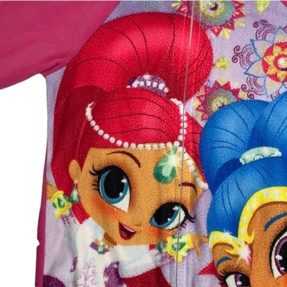 Nickelodeon Shimmer & Shine Pink Footie Pajamas Size 2T - Picture 3 of 6